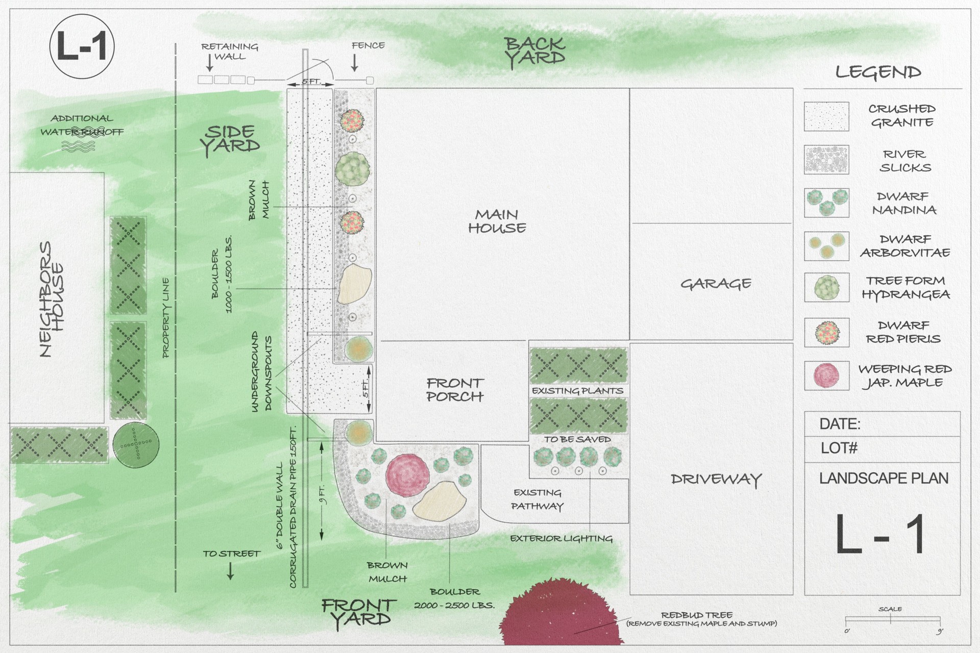 Blueprint Plan Haus Landschaft